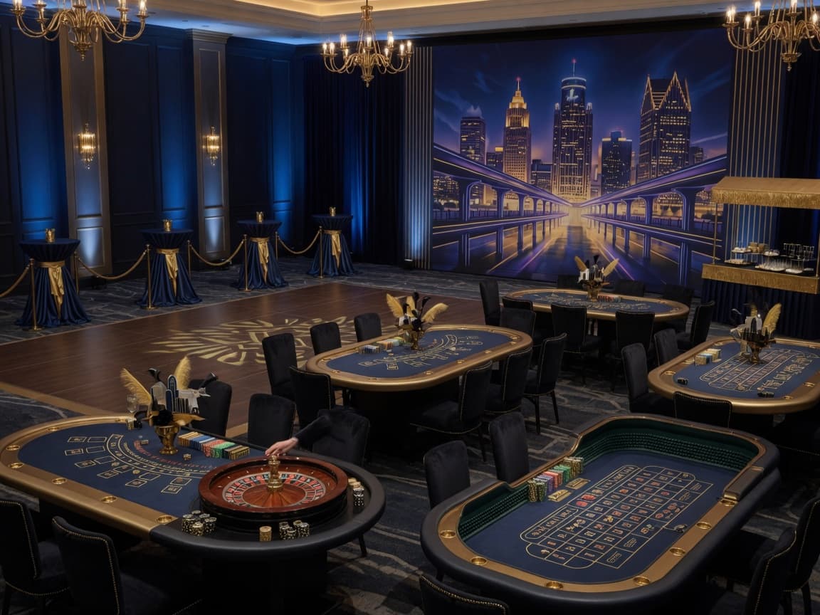 Downtown in the D Casino Party 125-200 guests rental — BSA Events Metro Detroit
