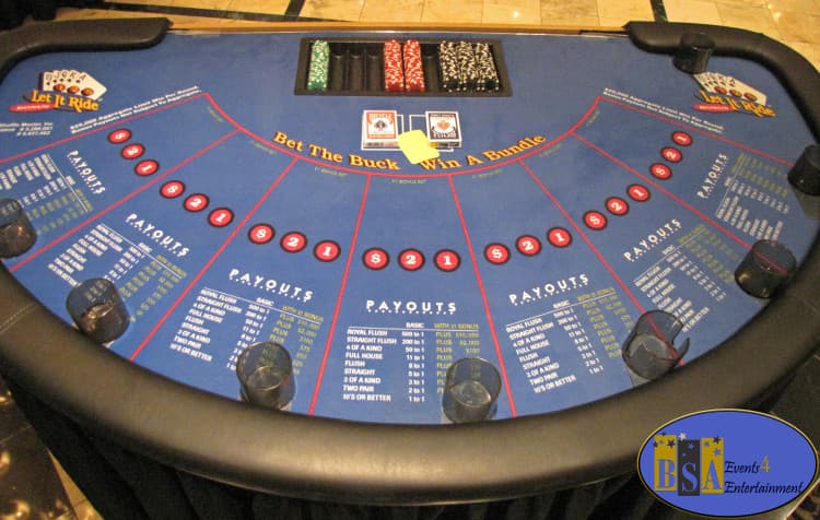 Let it Ride Poker table rental — BSA Events Metro Detroit
